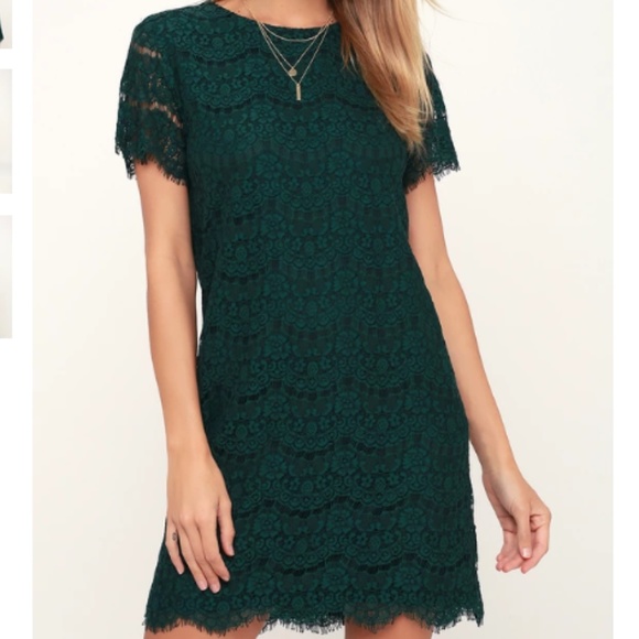 Lulus Dresses & Skirts - Lulus Green Lace Shift Dress Size Medium